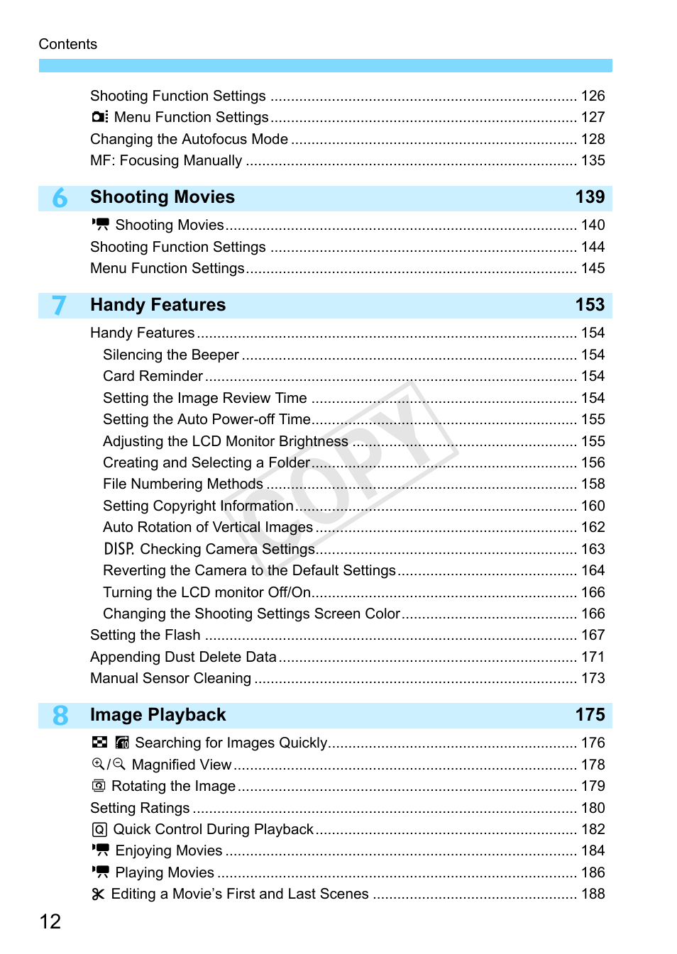C op y | Canon EOS Rebel T3 18-55mm IS II Lens Kit User Manual | Page 12 / 292