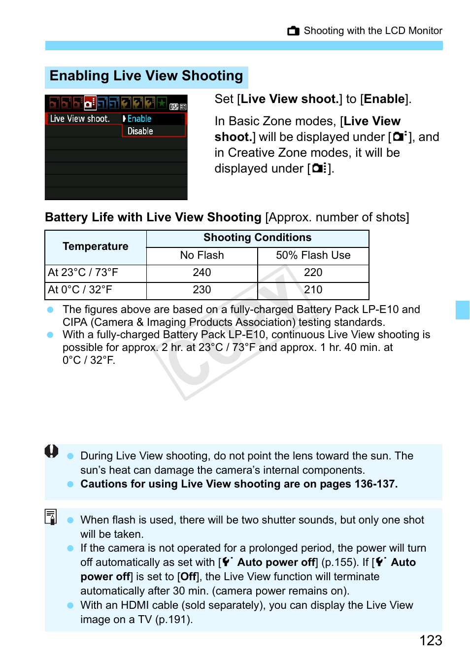 Cop y | Canon EOS Rebel T3 18-55mm IS II Lens Kit User Manual | Page 123 / 292