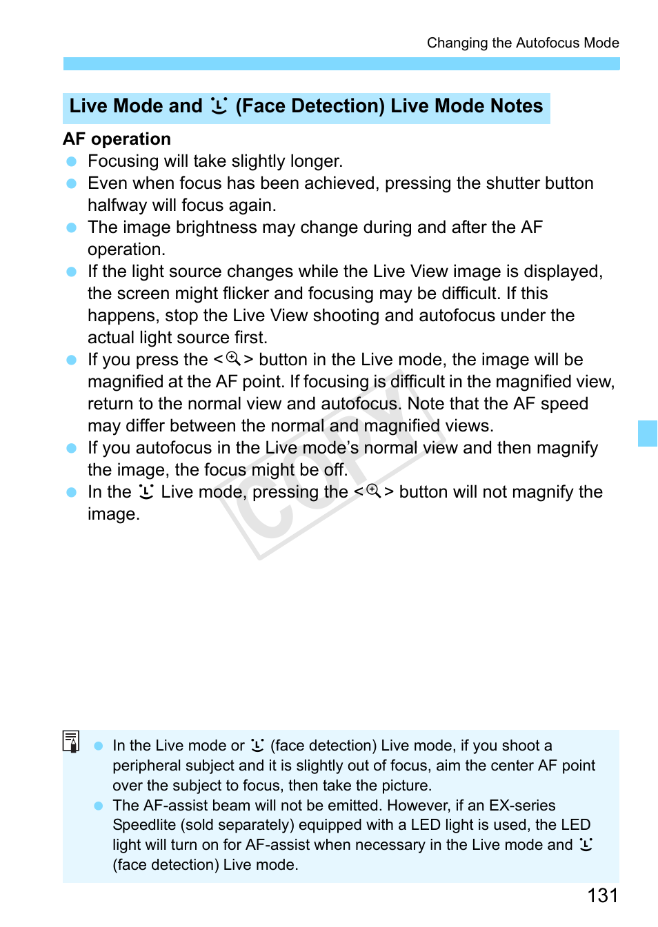 Cop y | Canon EOS Rebel T3 18-55mm IS II Lens Kit User Manual | Page 131 / 292
