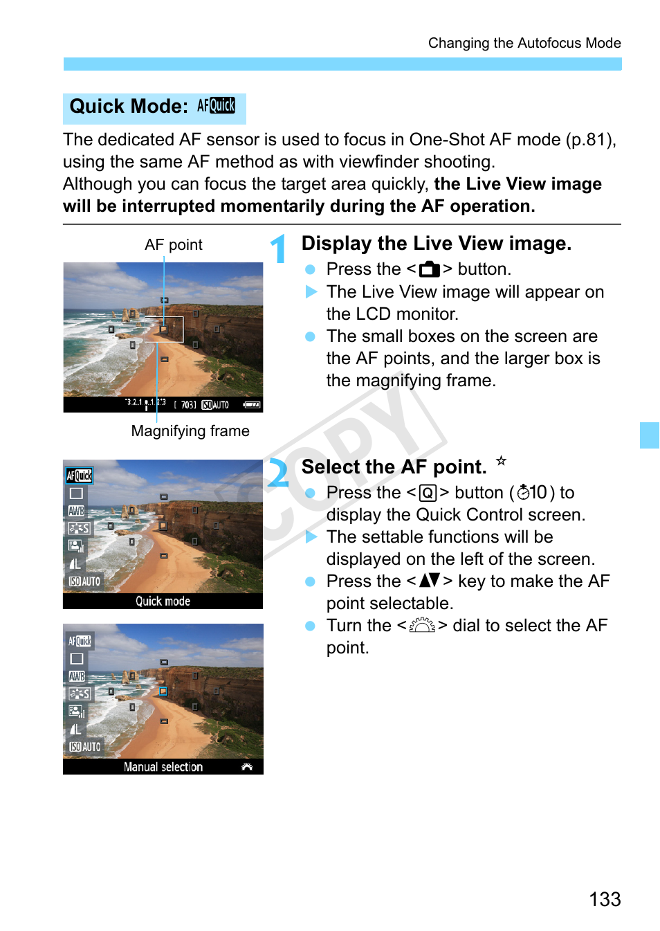 P.133), Cop y | Canon EOS Rebel T3 18-55mm IS II Lens Kit User Manual | Page 133 / 292