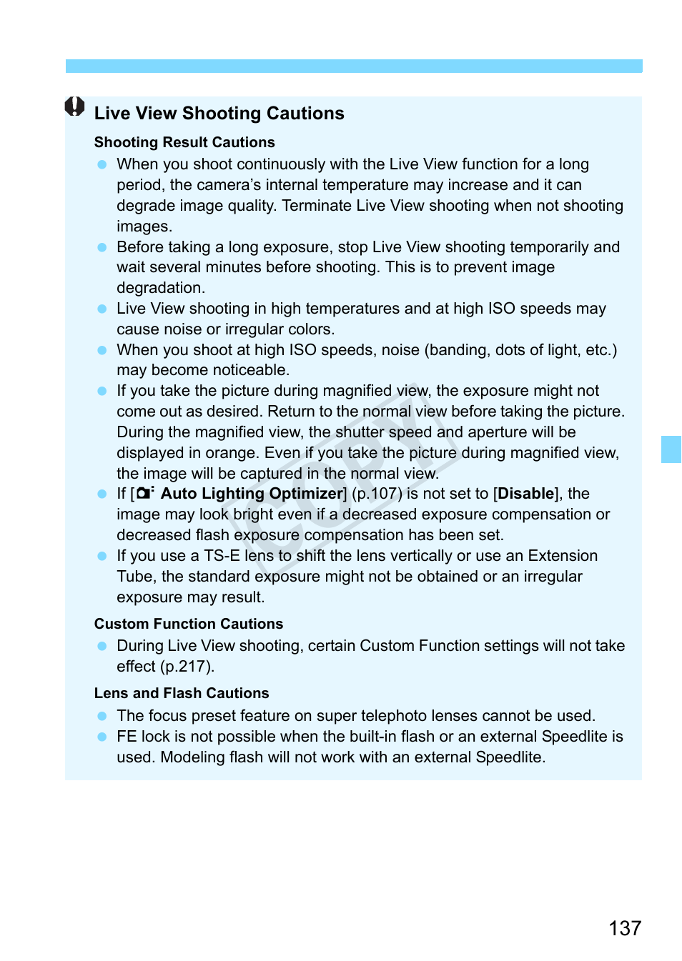 C op y | Canon EOS Rebel T3 18-55mm IS II Lens Kit User Manual | Page 137 / 292
