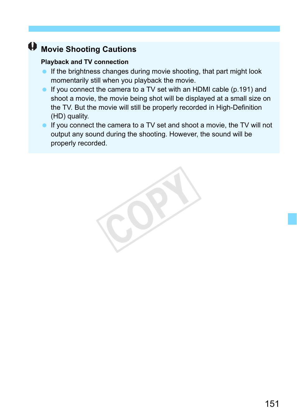 Cop y | Canon EOS Rebel T3 18-55mm IS II Lens Kit User Manual | Page 151 / 292