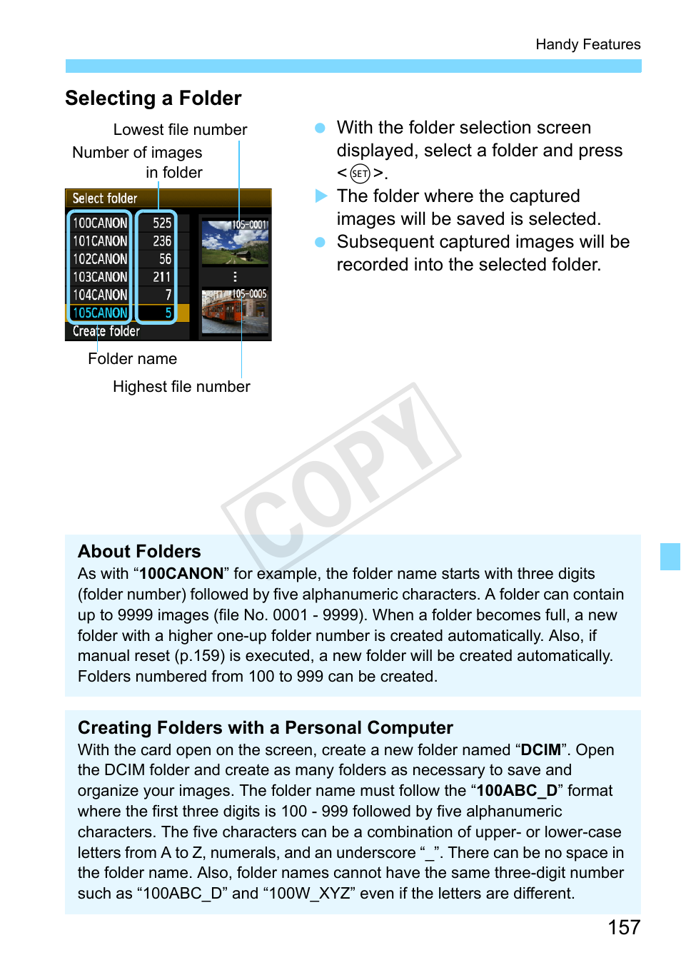 Cop y | Canon EOS Rebel T3 18-55mm IS II Lens Kit User Manual | Page 157 / 292