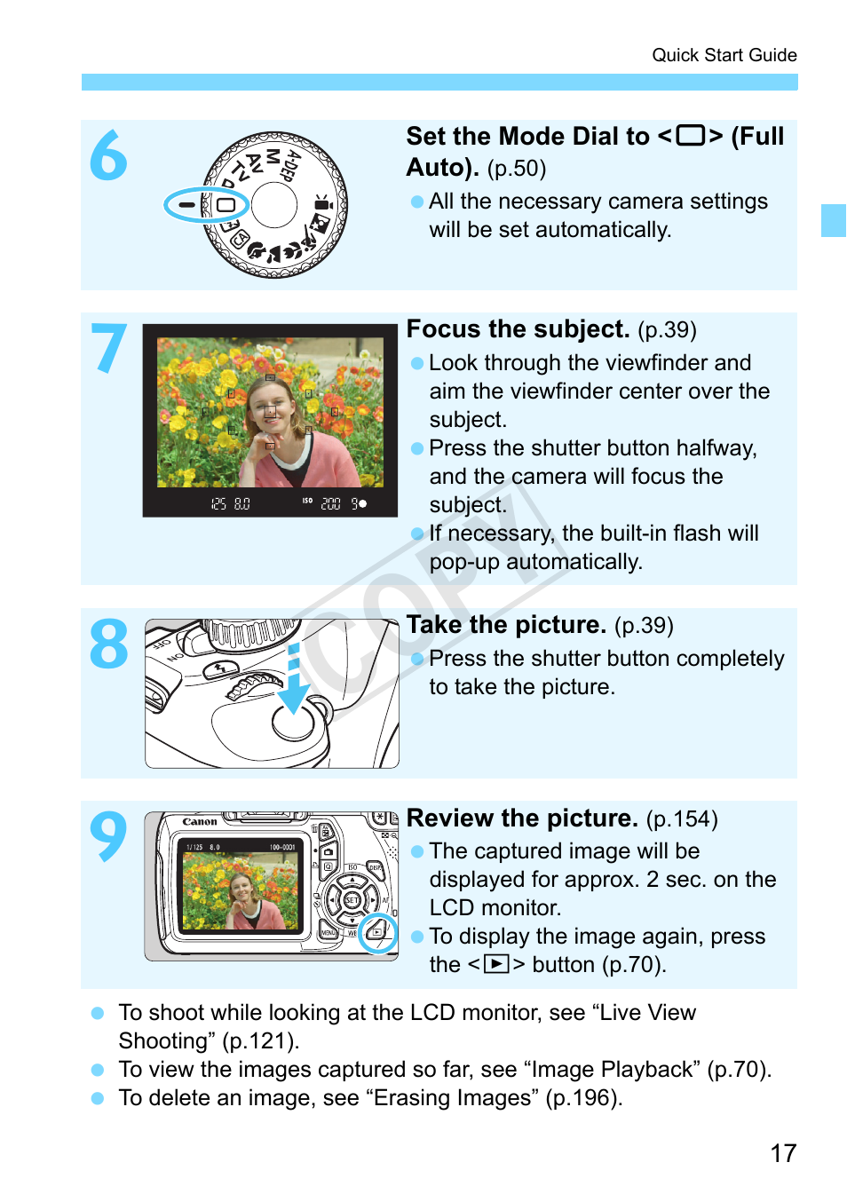 Cop y | Canon EOS Rebel T3 18-55mm IS II Lens Kit User Manual | Page 17 / 292