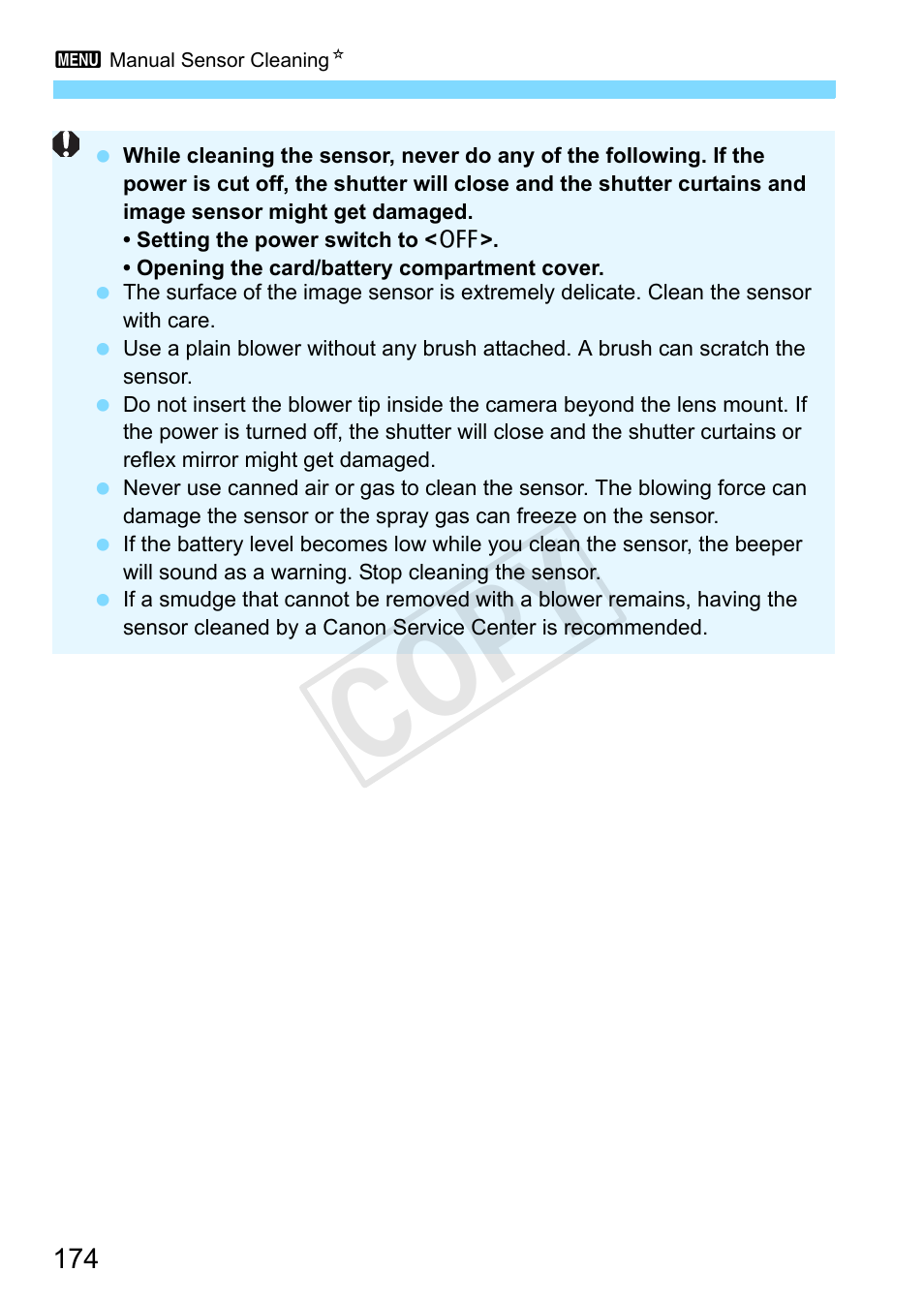 Cop y | Canon EOS Rebel T3 18-55mm IS II Lens Kit User Manual | Page 174 / 292