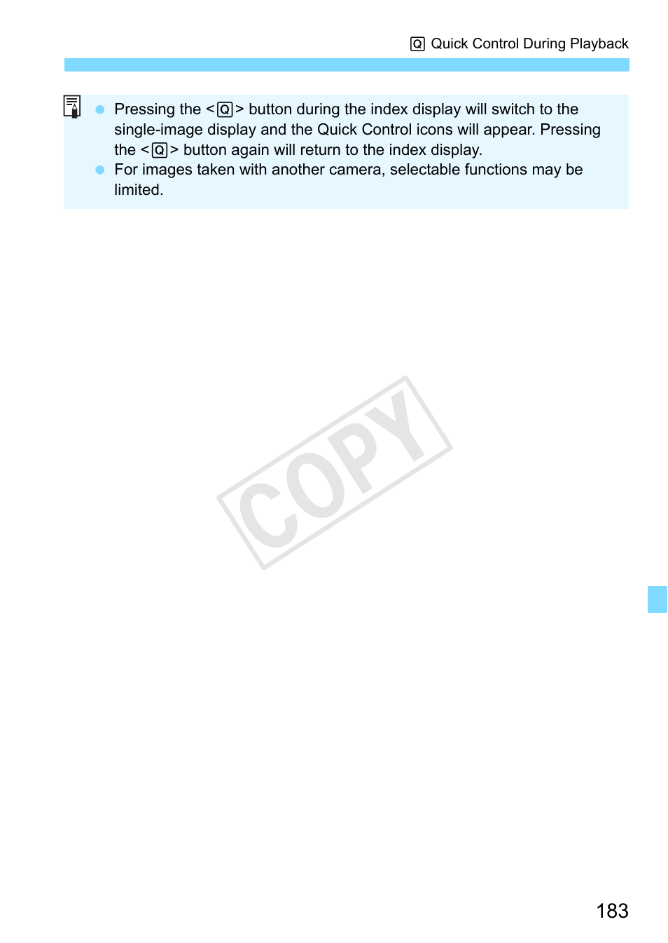 Cop y | Canon EOS Rebel T3 18-55mm IS II Lens Kit User Manual | Page 183 / 292