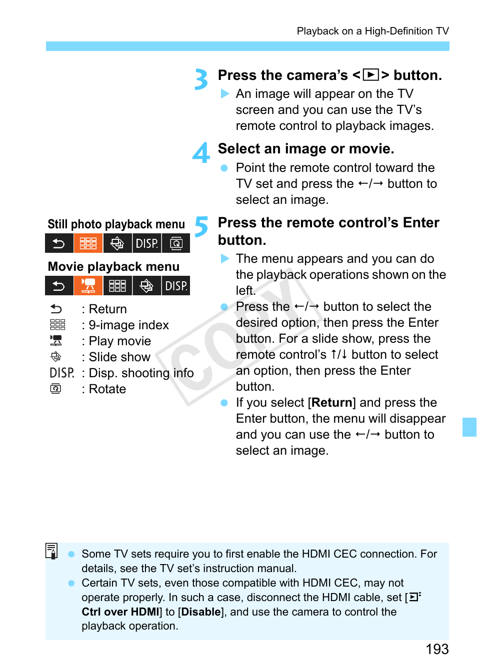 Cop y | Canon EOS Rebel T3 18-55mm IS II Lens Kit User Manual | Page 193 / 292