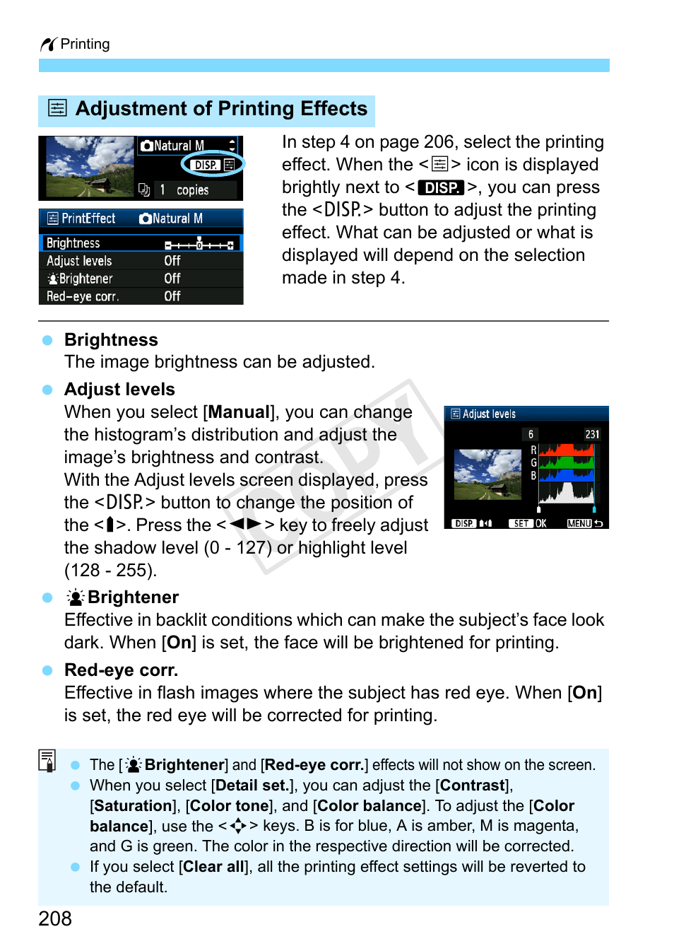 Cop y | Canon EOS Rebel T3 18-55mm IS II Lens Kit User Manual | Page 208 / 292