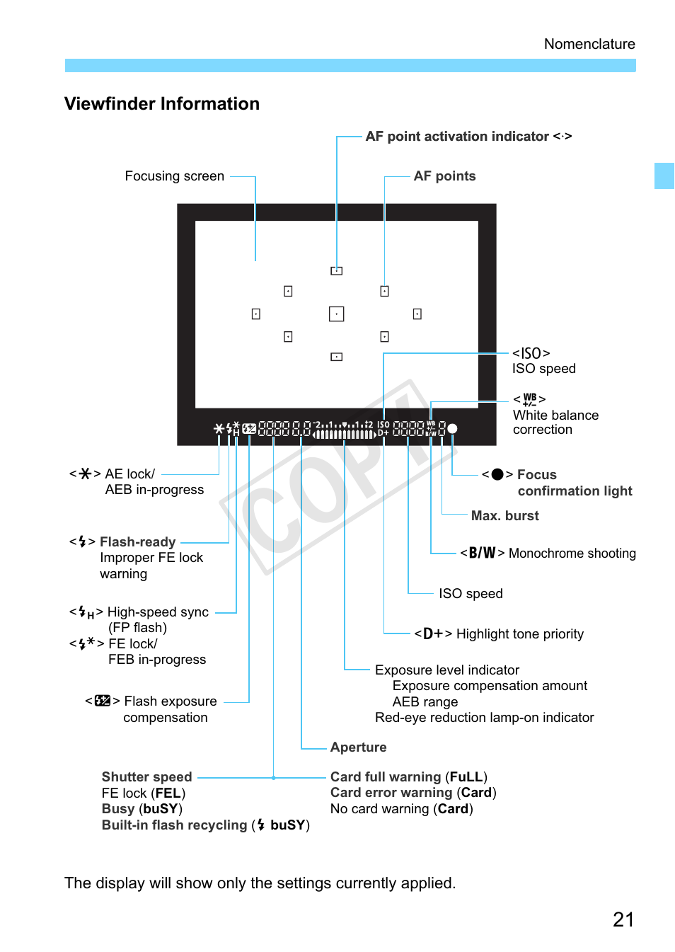 Cop y | Canon EOS Rebel T3 18-55mm IS II Lens Kit User Manual | Page 21 / 292