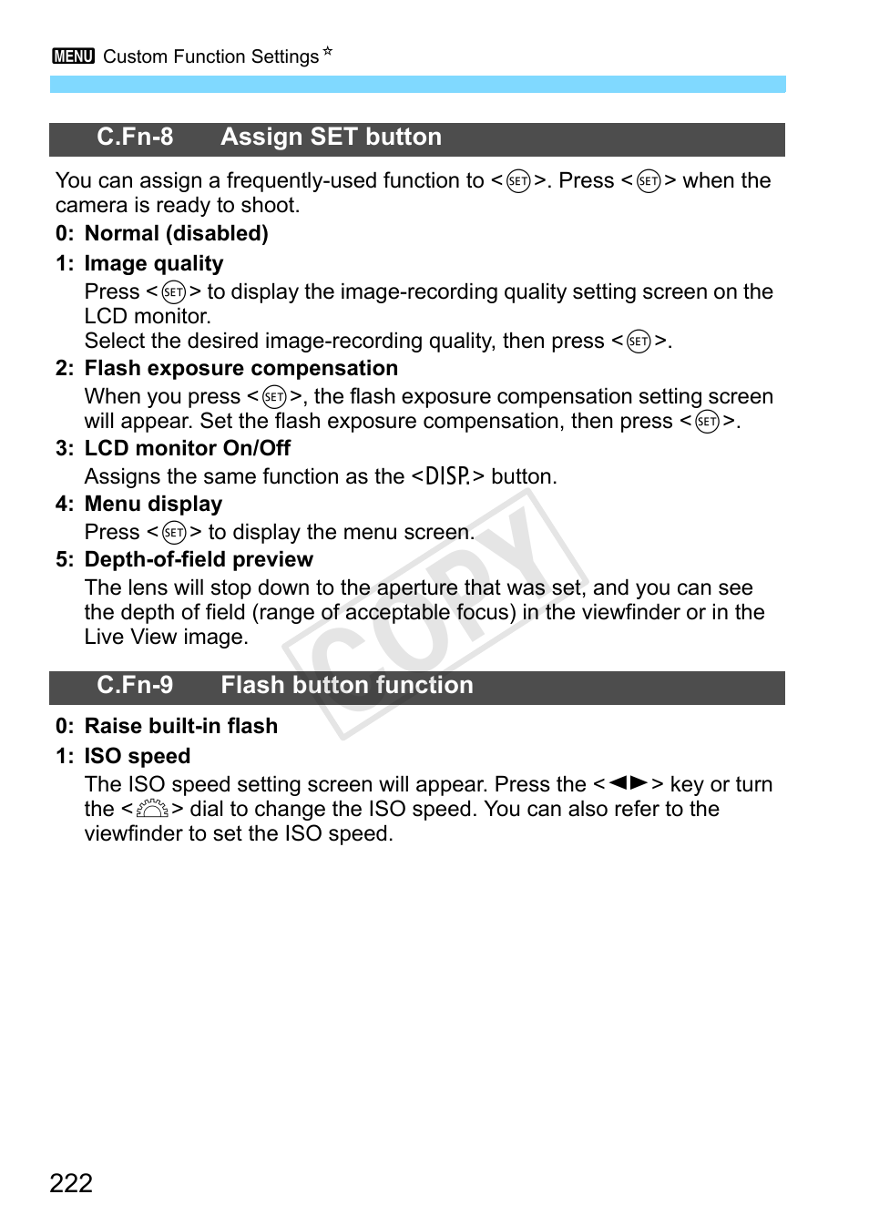 P.222), P.222, Cop y | Canon EOS Rebel T3 18-55mm IS II Lens Kit User Manual | Page 222 / 292