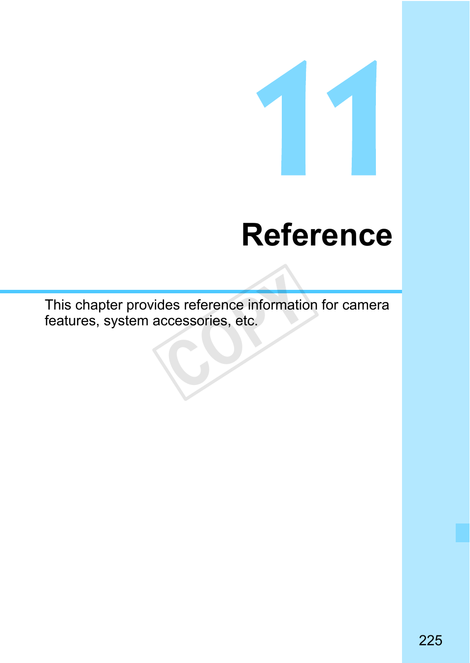 Reference, Cop y | Canon EOS Rebel T3 18-55mm IS II Lens Kit User Manual | Page 225 / 292