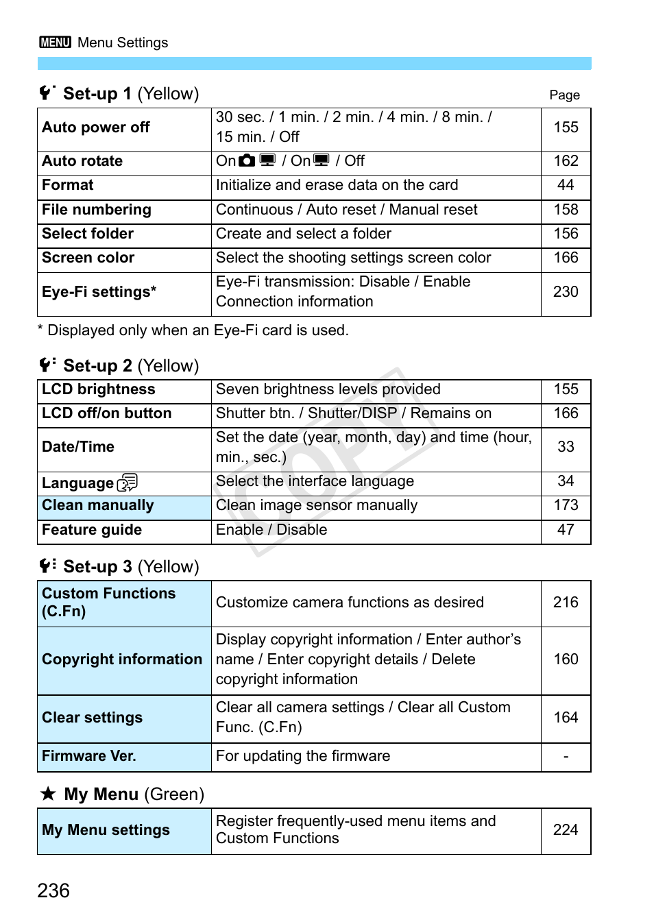 Cop y | Canon EOS Rebel T3 18-55mm IS II Lens Kit User Manual | Page 236 / 292
