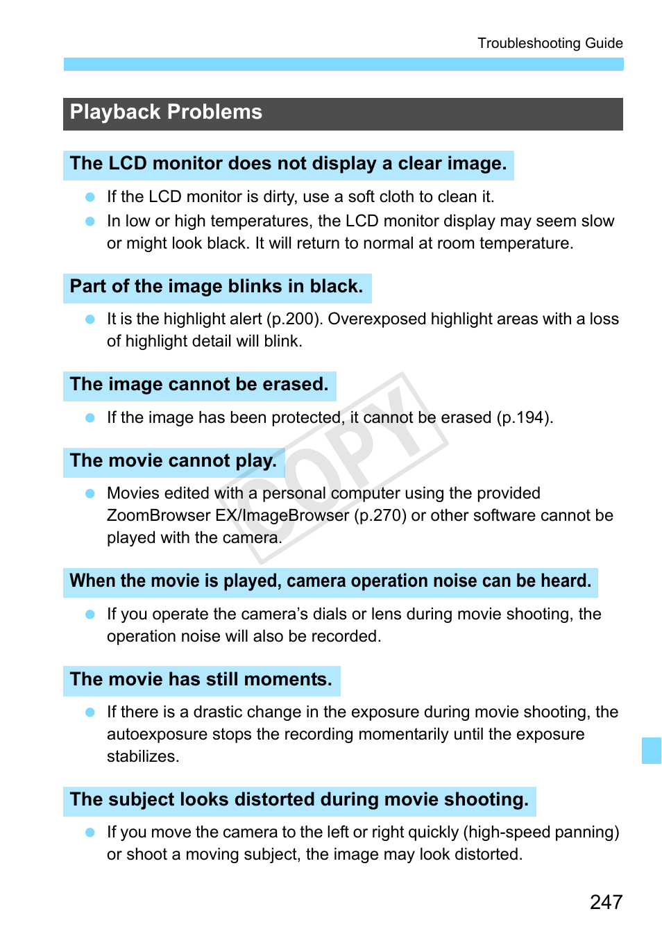 Cop y | Canon EOS Rebel T3 18-55mm IS II Lens Kit User Manual | Page 247 / 292