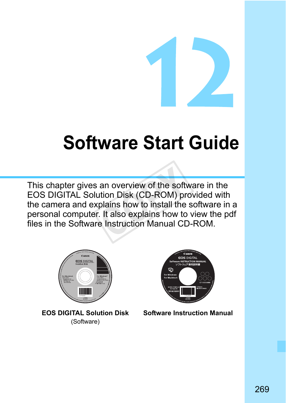Software start guide, Cop y | Canon EOS Rebel T3 18-55mm IS II Lens Kit User Manual | Page 269 / 292