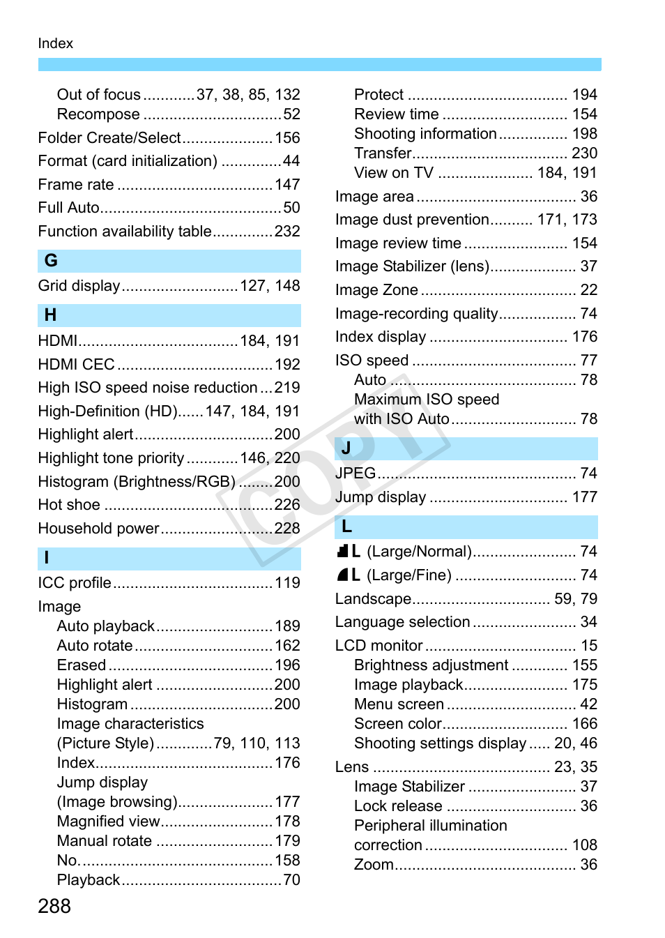 C op y | Canon EOS Rebel T3 18-55mm IS II Lens Kit User Manual | Page 288 / 292