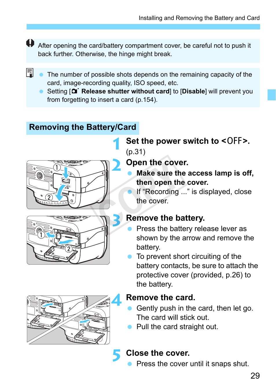 Cop y | Canon EOS Rebel T3 18-55mm IS II Lens Kit User Manual | Page 29 / 292