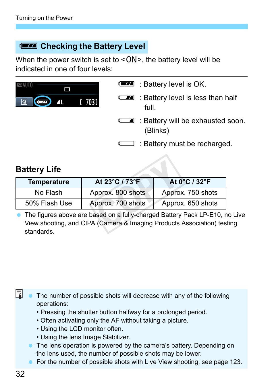 P.32, P.32), Cop y | Canon EOS Rebel T3 18-55mm IS II Lens Kit User Manual | Page 32 / 292
