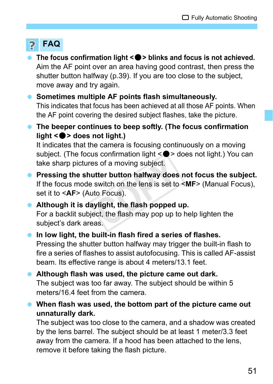 Cop y | Canon EOS Rebel T3 18-55mm IS II Lens Kit User Manual | Page 51 / 292