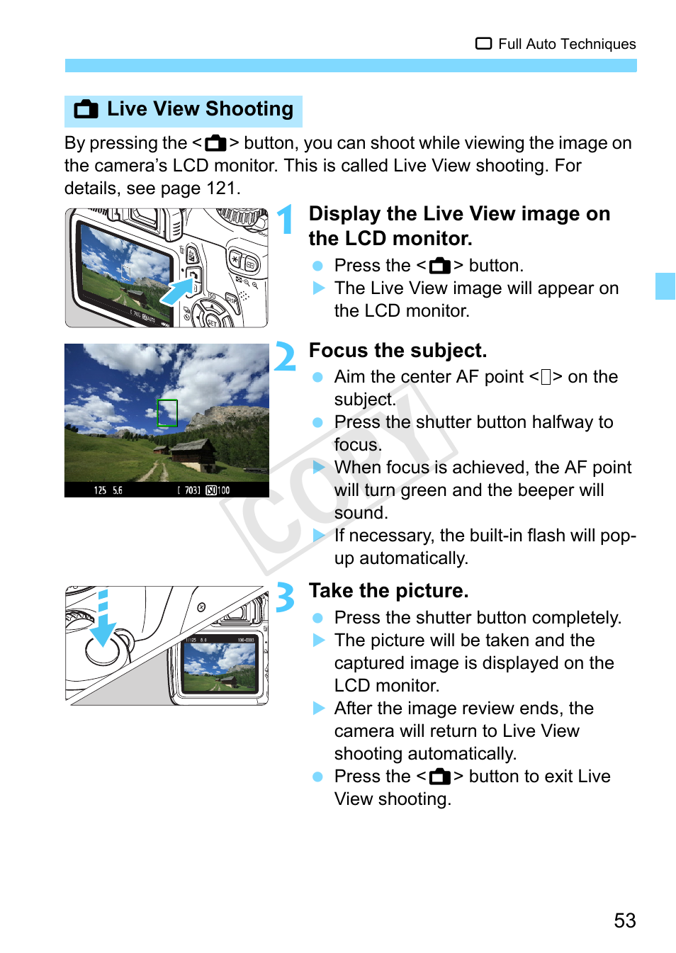 Cop y | Canon EOS Rebel T3 18-55mm IS II Lens Kit User Manual | Page 53 / 292