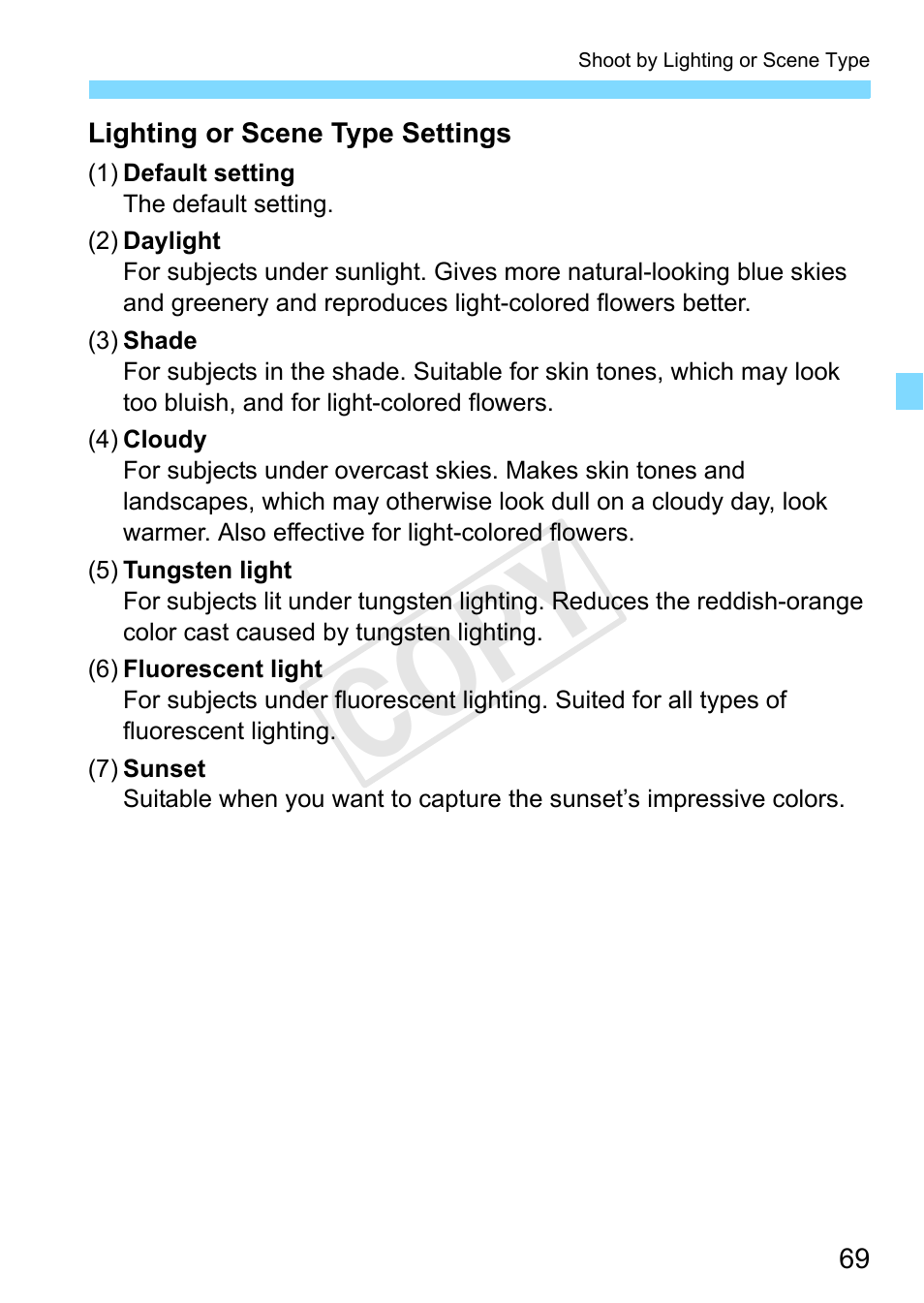 Cop y | Canon EOS Rebel T3 18-55mm IS II Lens Kit User Manual | Page 69 / 292