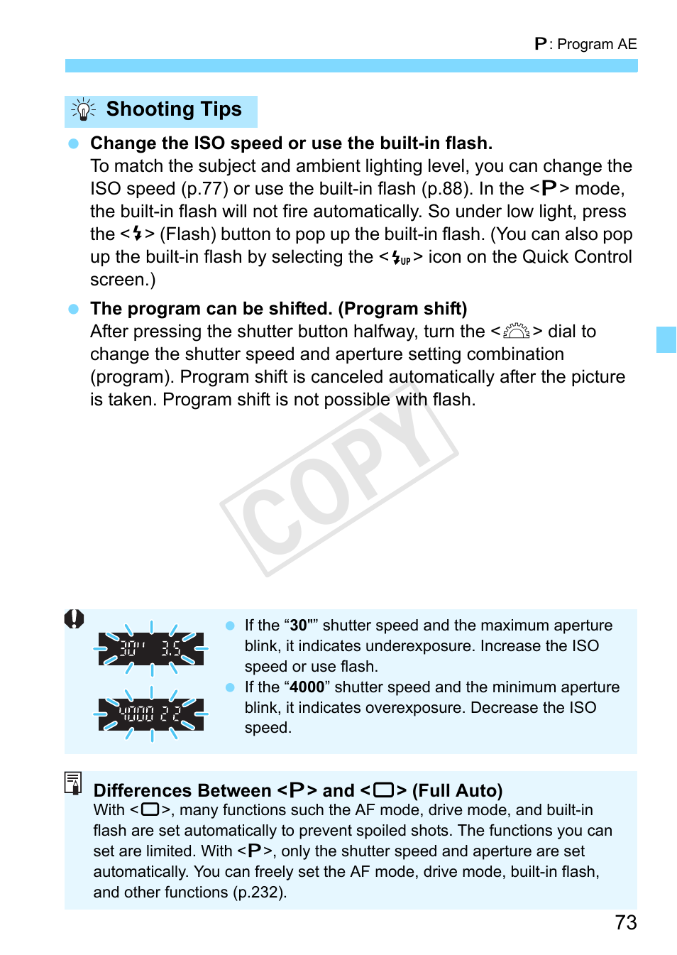 Cop y | Canon EOS Rebel T3 18-55mm IS II Lens Kit User Manual | Page 73 / 292