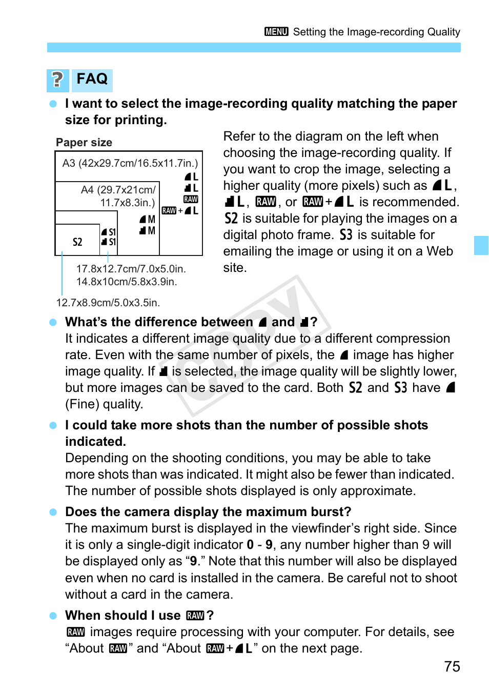 P.75, Cop y | Canon EOS Rebel T3 18-55mm IS II Lens Kit User Manual | Page 75 / 292