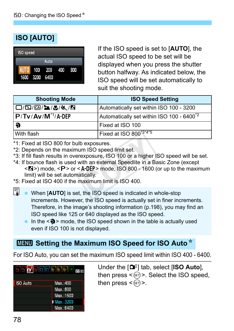Automatically (p.78), Will be set automatically (p.78), Cop y | Canon EOS Rebel T3 18-55mm IS II Lens Kit User Manual | Page 78 / 292