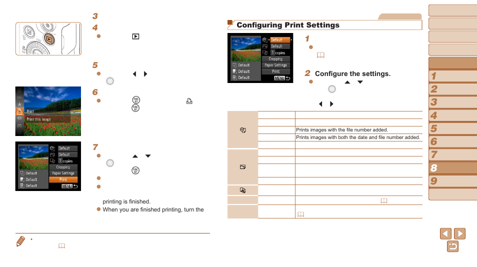 Configuring print settings | Canon PowerShot SX170 IS User Manual | Page 104 / 135