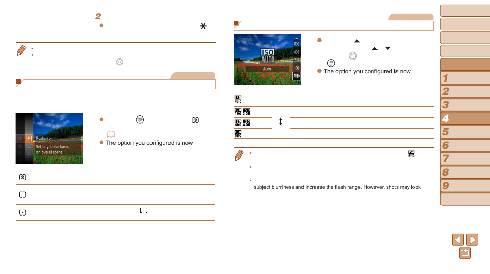 Changing the metering method, Changing the iso speed | Canon PowerShot SX170 IS User Manual | Page 53 / 135