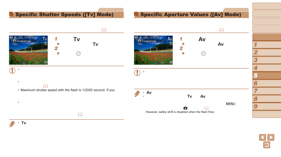 Specific shutter speeds ([tv] mode), Specific aperture values ([av] mode), Shooting long exposures | Canon PowerShot SX170 IS User Manual | Page 66 / 135