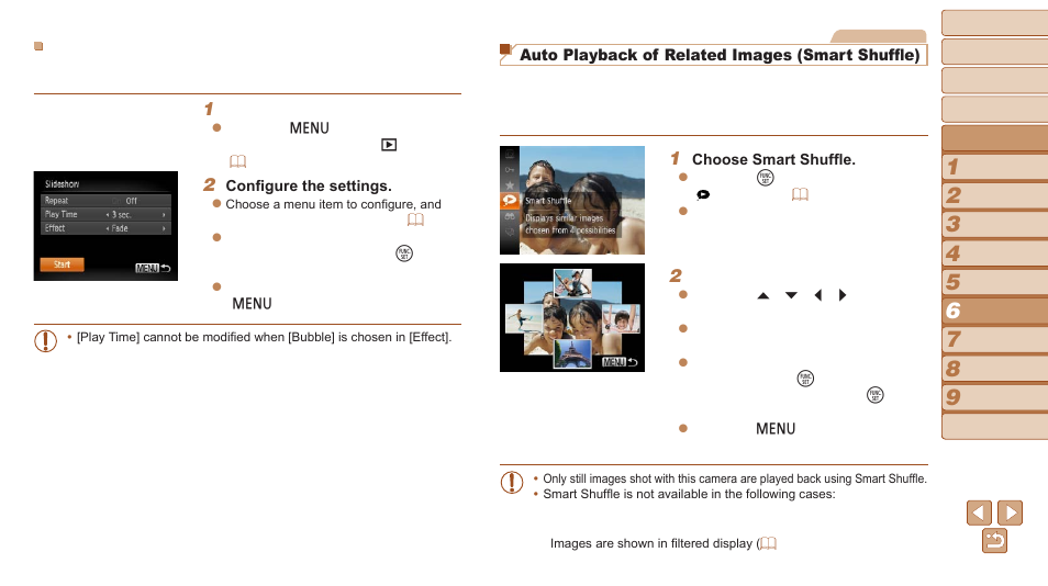 Auto playback of related images, Smart shuffle) | Canon PowerShot SX170 IS User Manual | Page 74 / 135