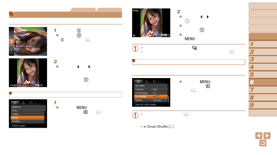 Rotating images, Using the menu, Deactivating auto rotation | Canon PowerShot SX170 IS User Manual | Page 80 / 135