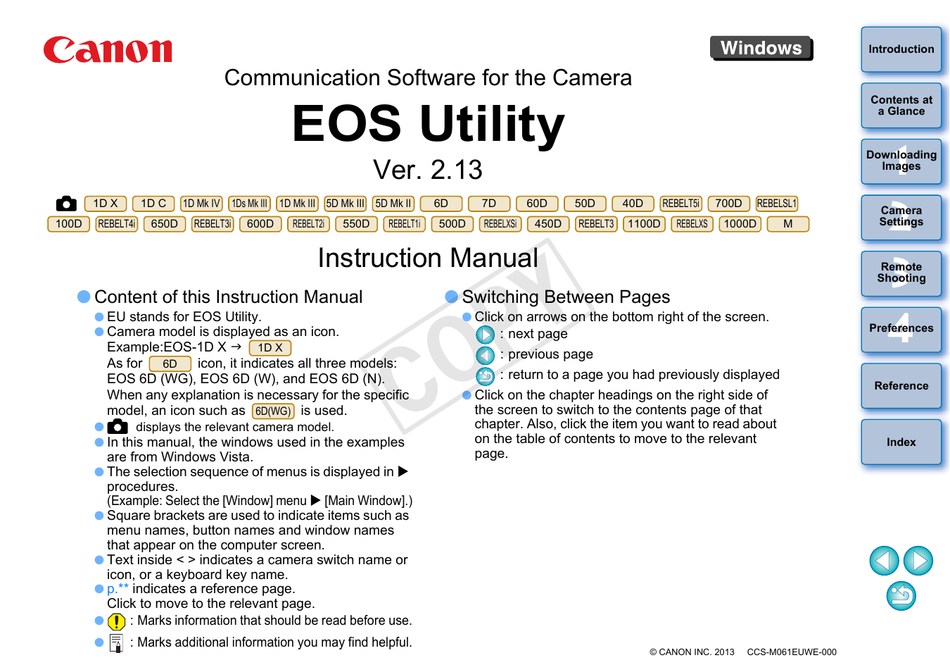 Canon EOS Rebel SL1 18-55mm IS STM Lens Kit User Manual | 110 pages