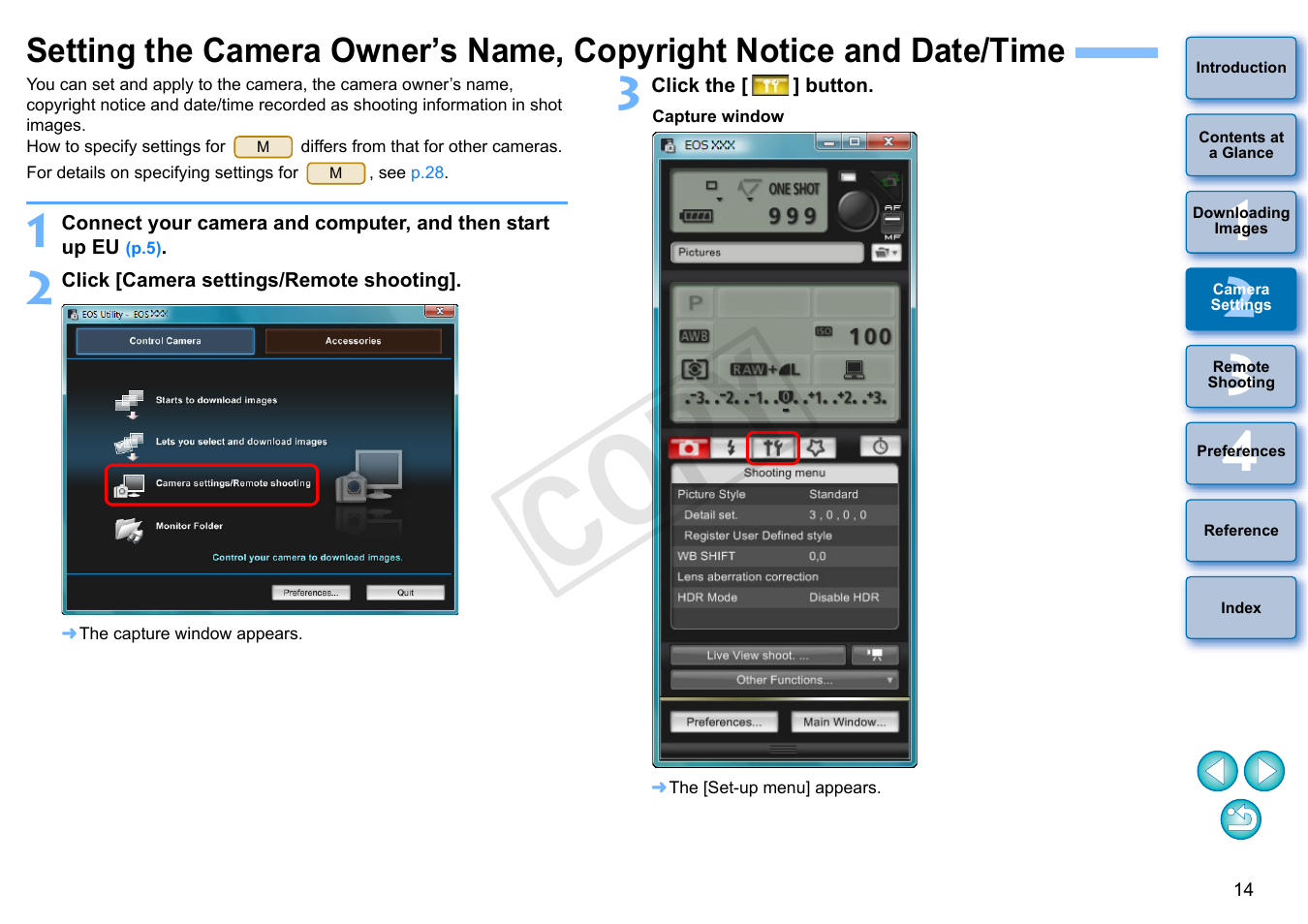 P.14, Cop y | Canon EOS Rebel SL1 18-55mm IS STM Lens Kit User Manual | Page 15 / 110