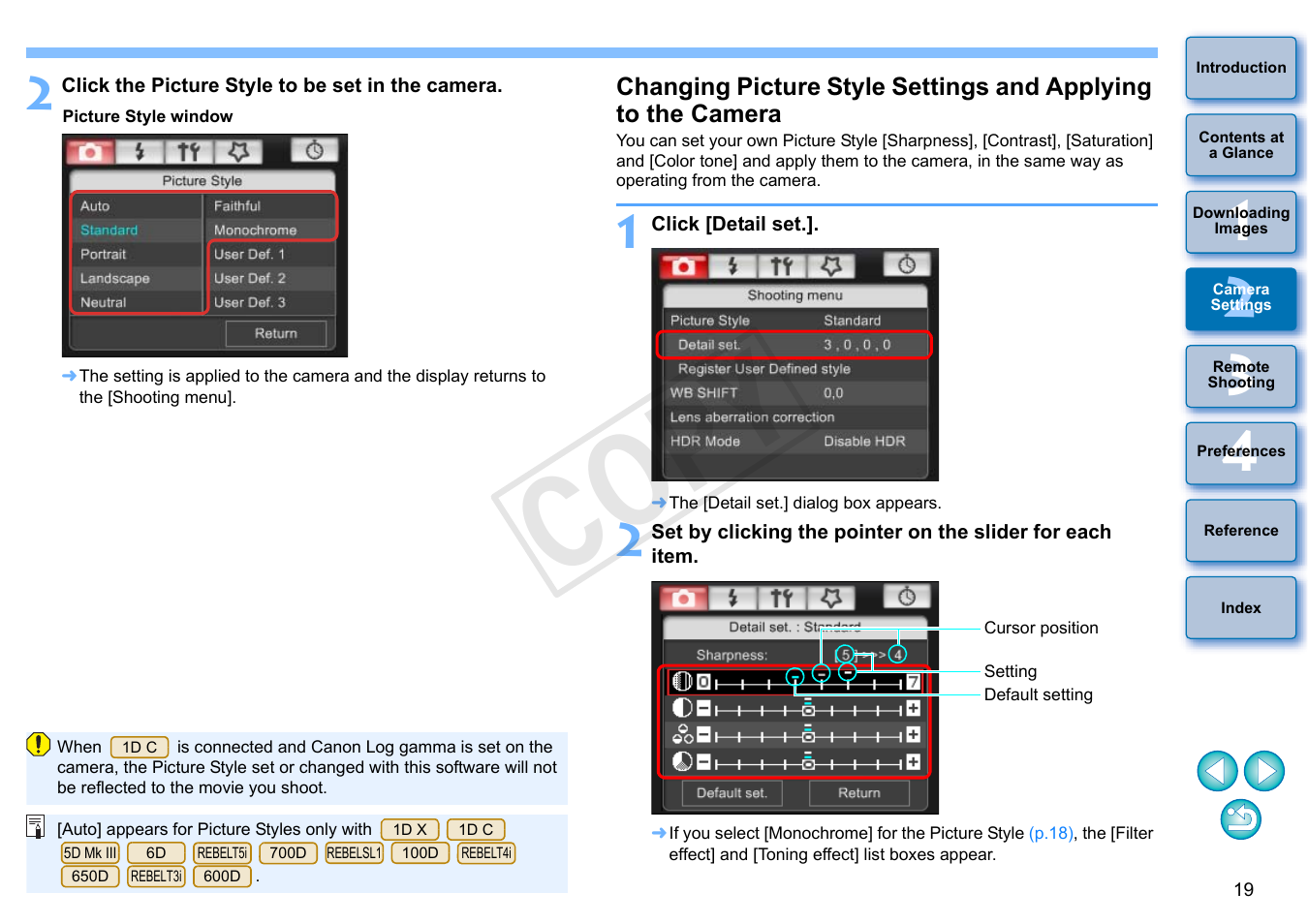 Cop y | Canon EOS Rebel SL1 18-55mm IS STM Lens Kit User Manual | Page 20 / 110