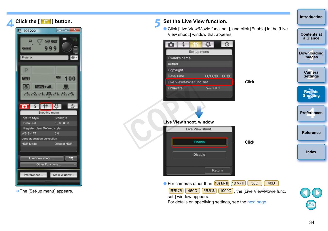 Cop y | Canon EOS Rebel SL1 18-55mm IS STM Lens Kit User Manual | Page 35 / 110