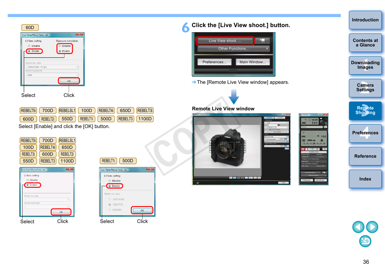Cop y | Canon EOS Rebel SL1 18-55mm IS STM Lens Kit User Manual | Page 37 / 110