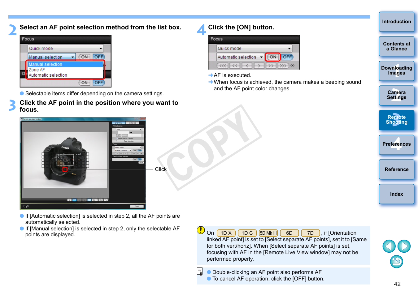 Cop y | Canon EOS Rebel SL1 18-55mm IS STM Lens Kit User Manual | Page 43 / 110