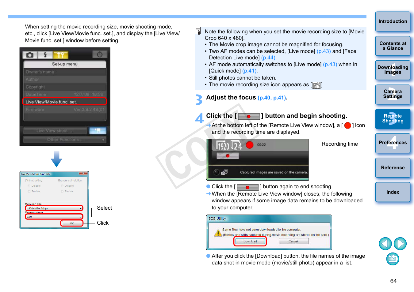 Cop y | Canon EOS Rebel SL1 18-55mm IS STM Lens Kit User Manual | Page 65 / 110