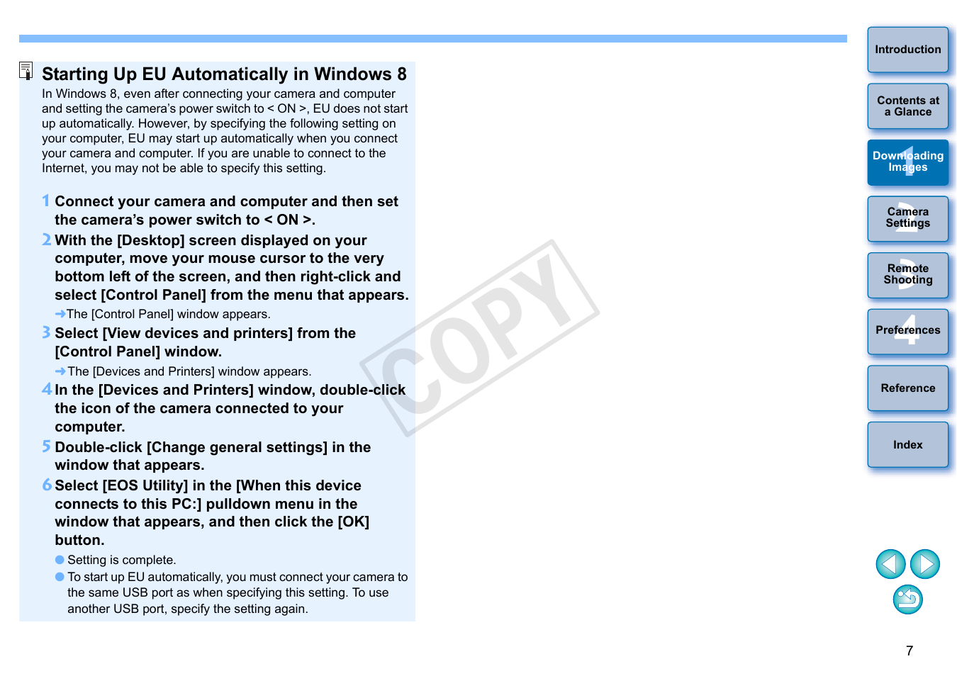 Ows 8, Cop y | Canon EOS Rebel SL1 18-55mm IS STM Lens Kit User Manual | Page 8 / 110