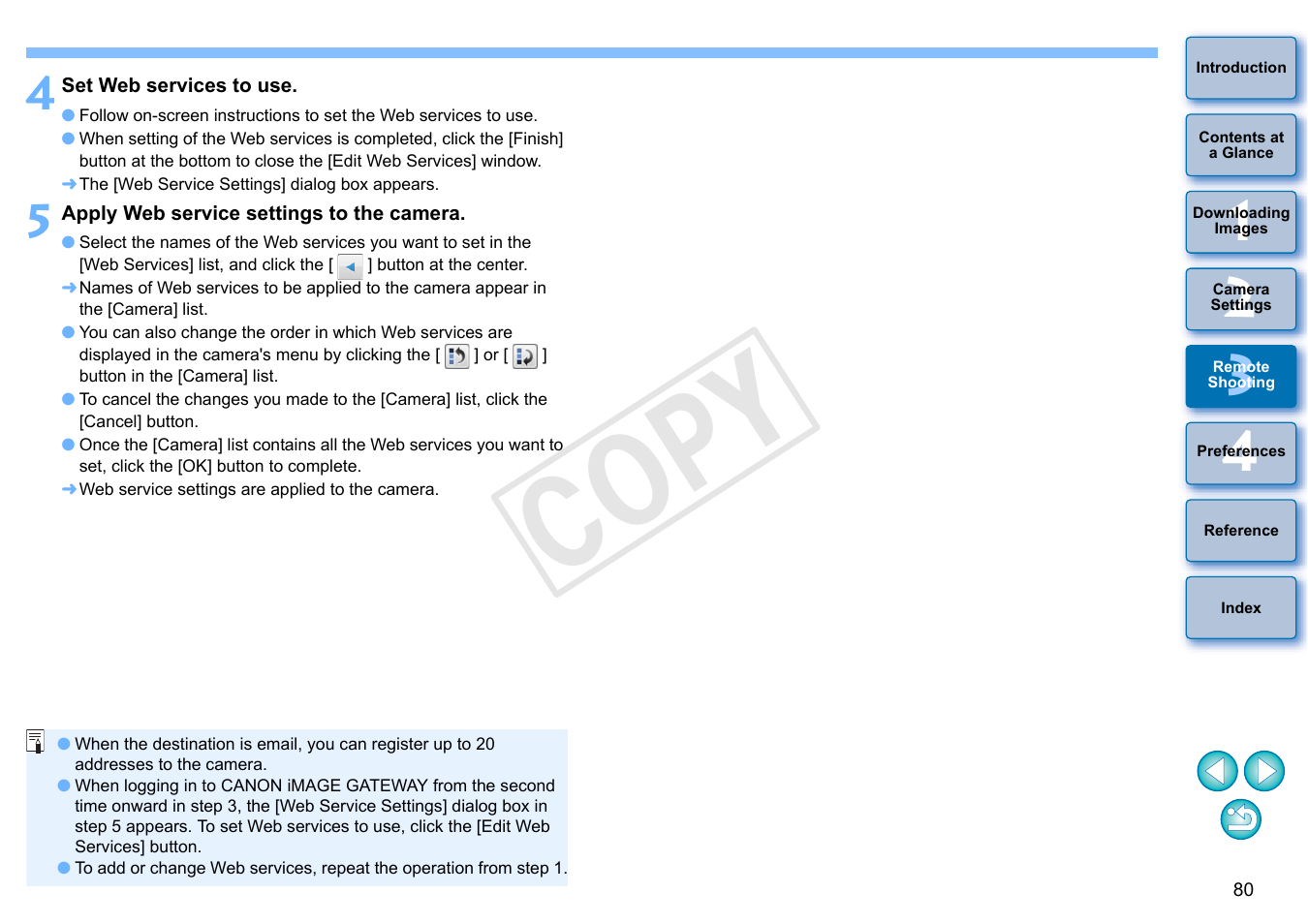 Cop y | Canon EOS Rebel SL1 18-55mm IS STM Lens Kit User Manual | Page 81 / 110