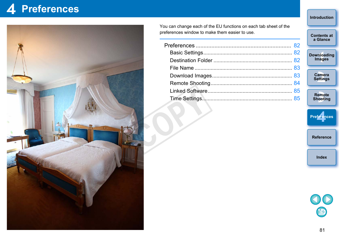 Preferences, Cop y | Canon EOS Rebel SL1 18-55mm IS STM Lens Kit User Manual | Page 82 / 110