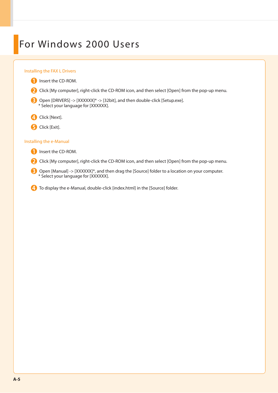 For windows 2000 users | Canon FAXPHONE L100 User Manual | Page 26 / 28