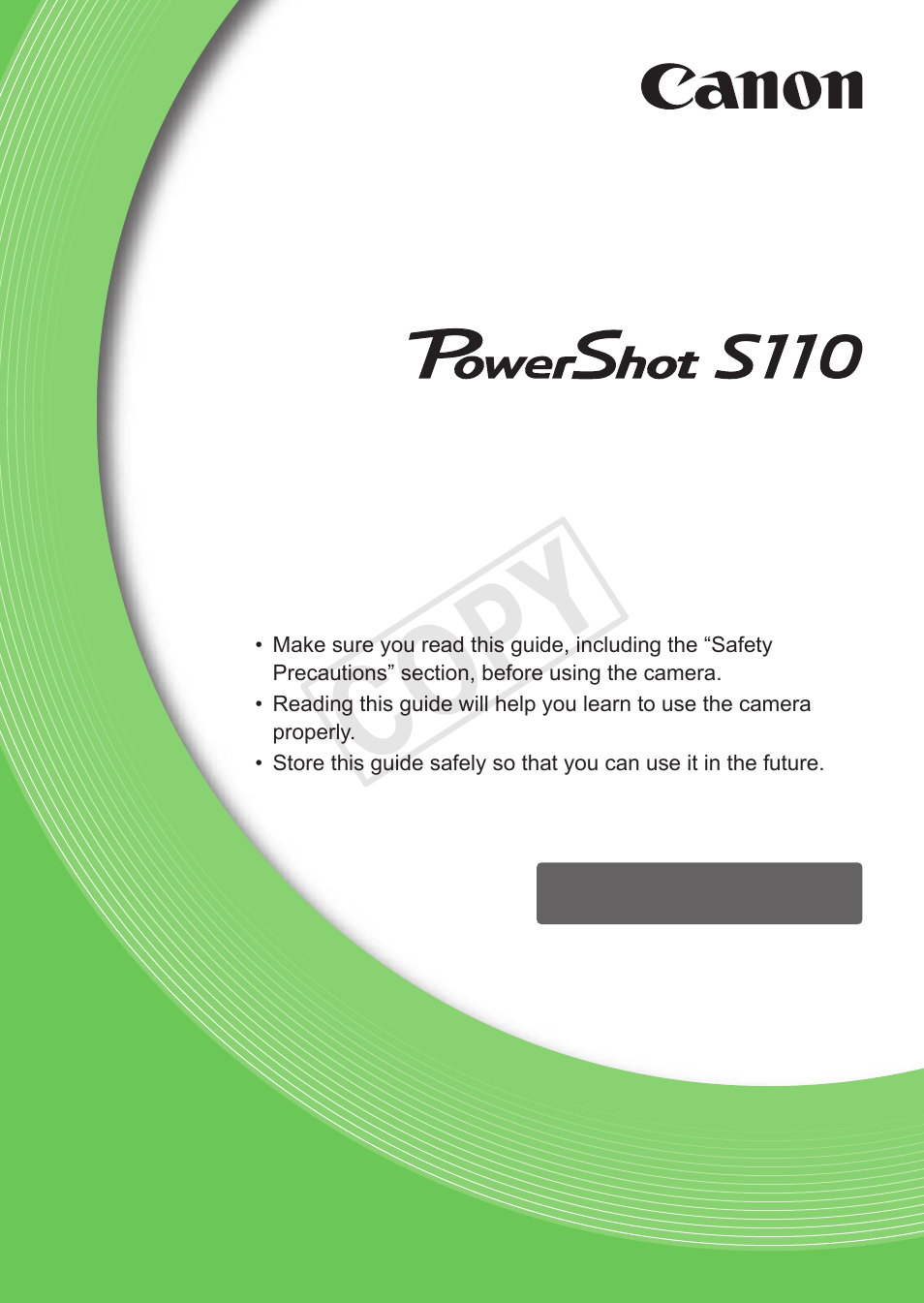 Canon PowerShot S110 User Manual | 346 pages