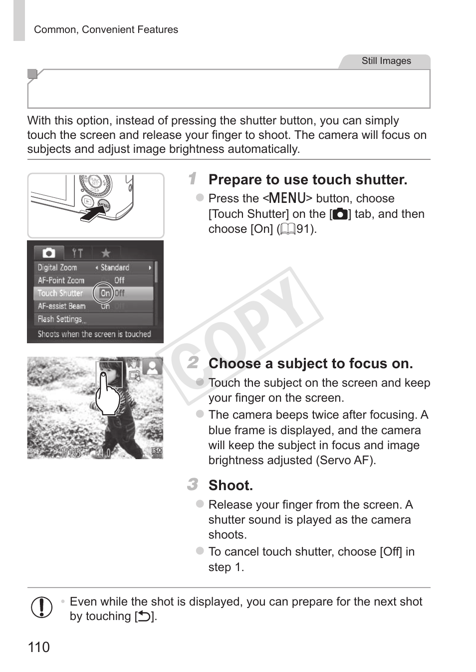 Cop y | Canon PowerShot S110 User Manual | Page 110 / 346