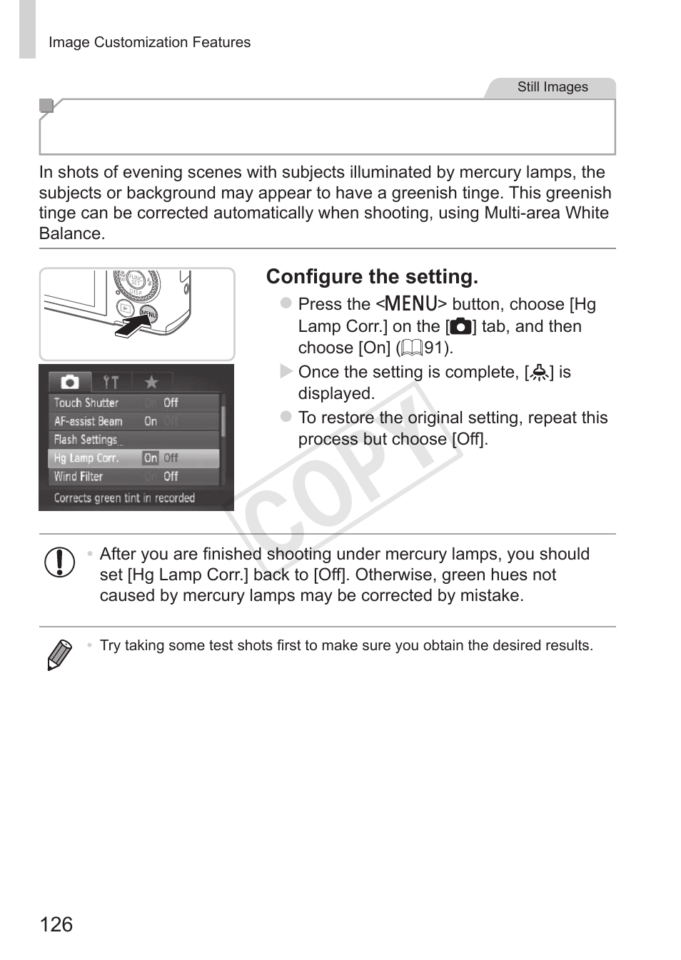 Cop y | Canon PowerShot S110 User Manual | Page 126 / 346