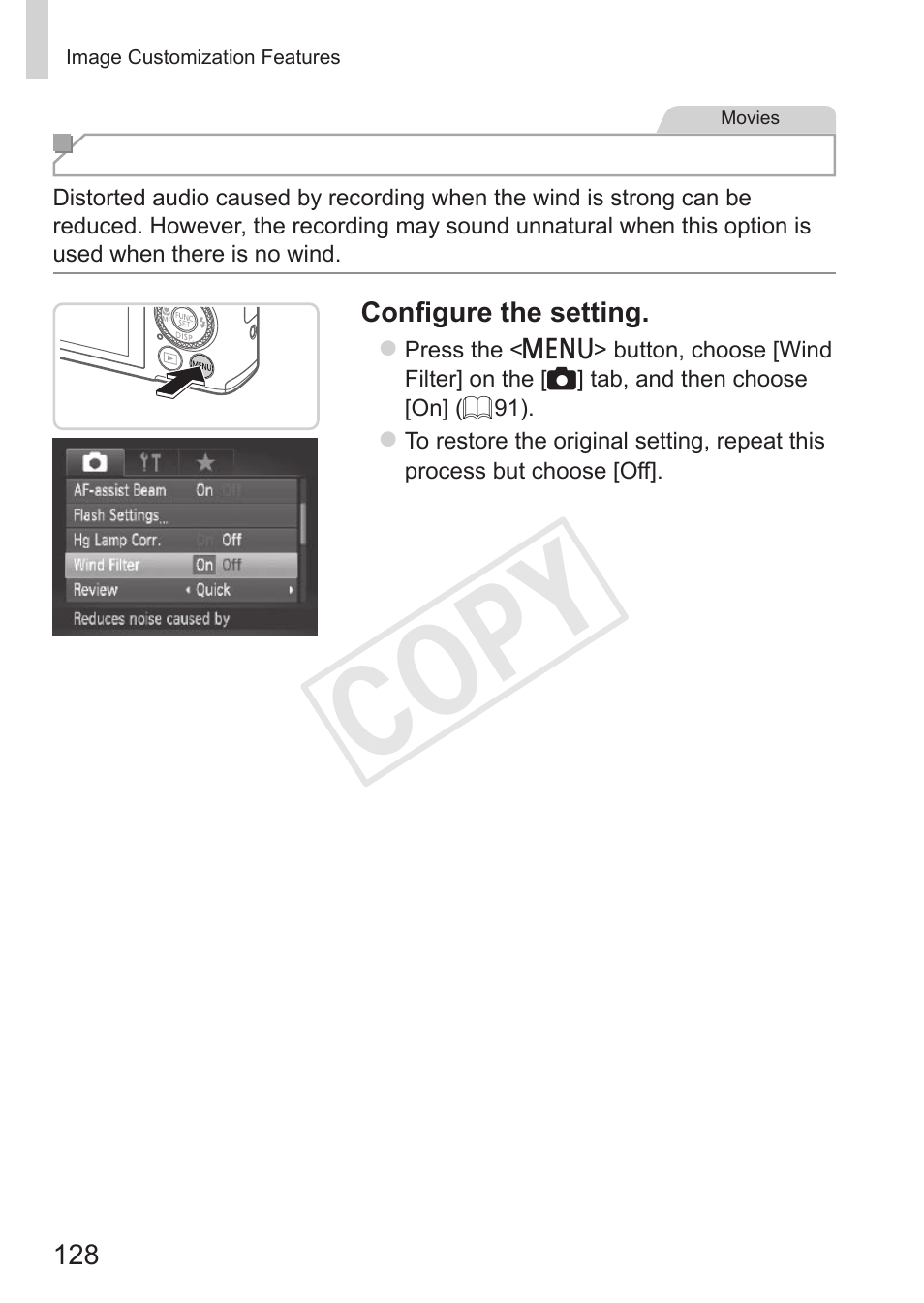 Cop y | Canon PowerShot S110 User Manual | Page 128 / 346