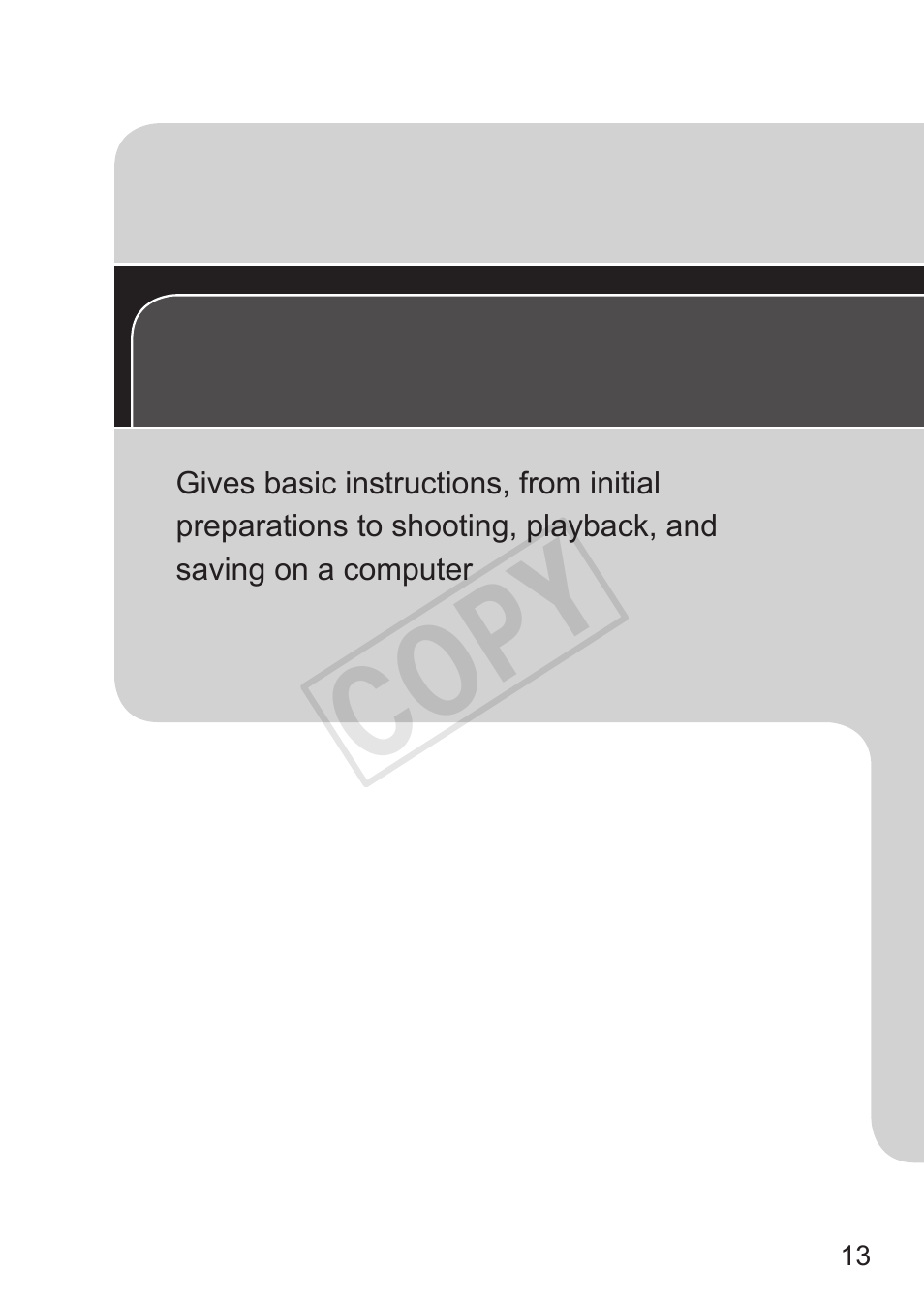 Basic guide, Cop y | Canon PowerShot S110 User Manual | Page 13 / 346