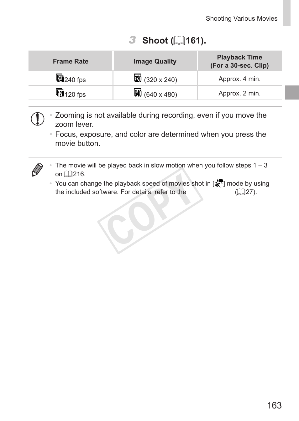 Cop y | Canon PowerShot S110 User Manual | Page 163 / 346