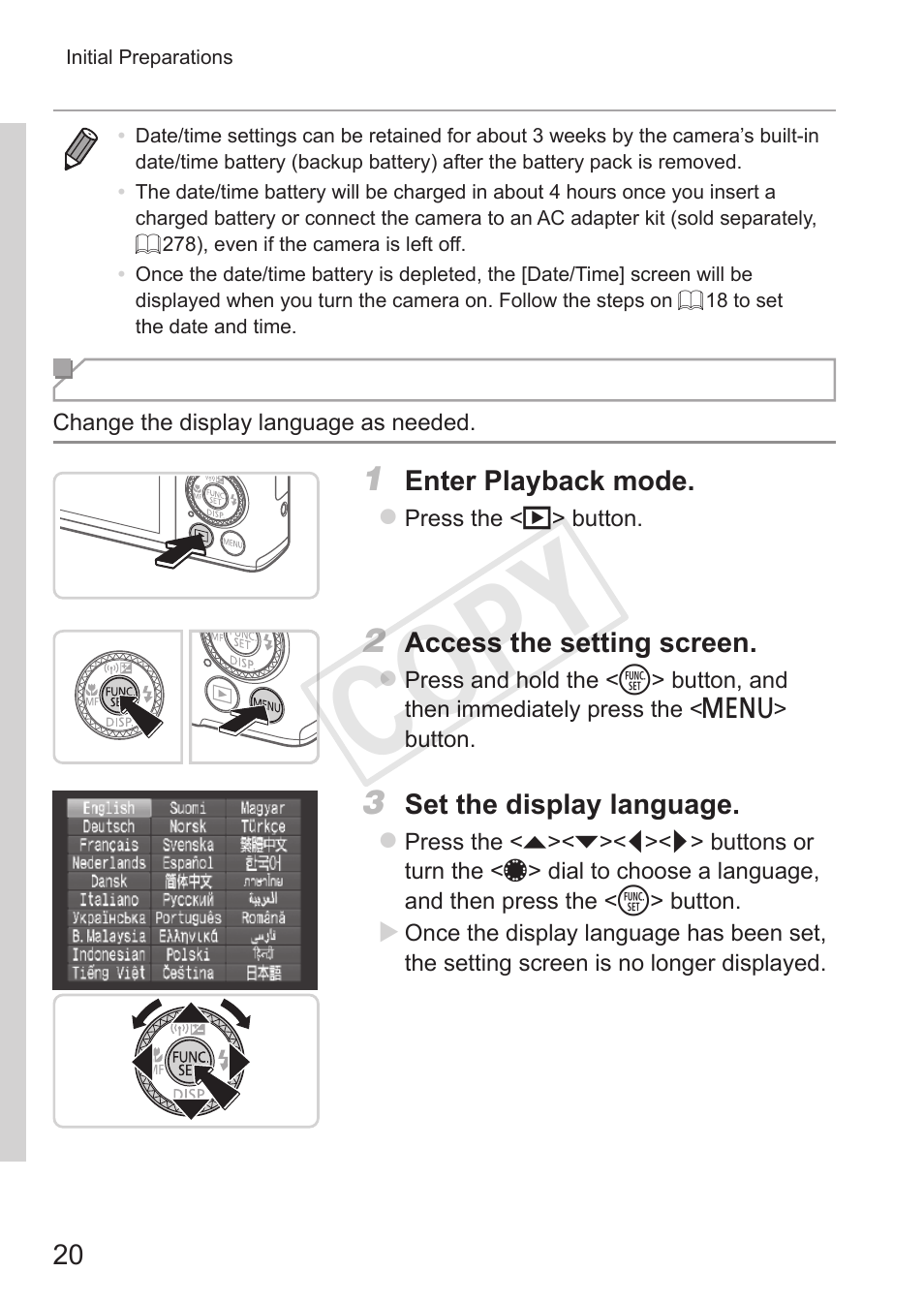 Cop y | Canon PowerShot S110 User Manual | Page 20 / 346